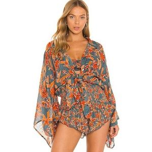 REVOLVE x free people Bali Painterly Tropics Set top cover-up shorts Small
